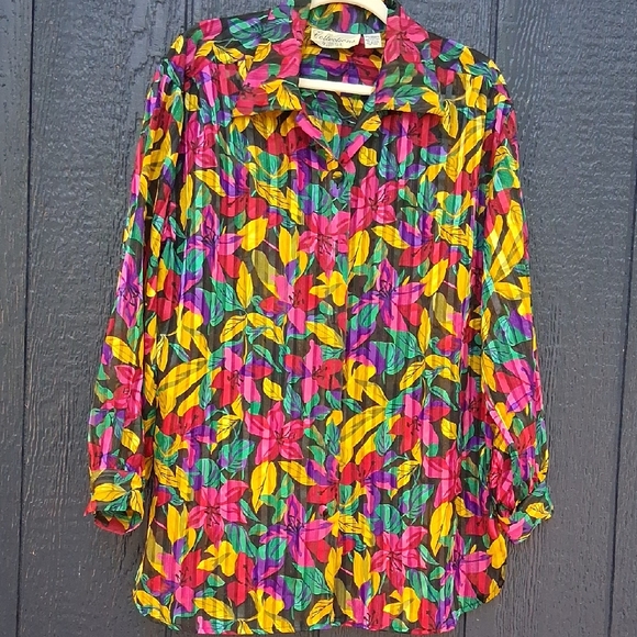 Josephine Tops - Josephine Vibrant Floral Button Down Shirt